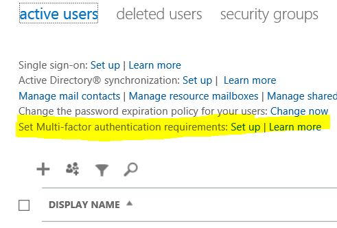 This is where you enable Multi-factor Authentification