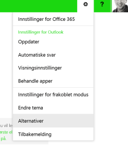 alternativer i outlook web app
