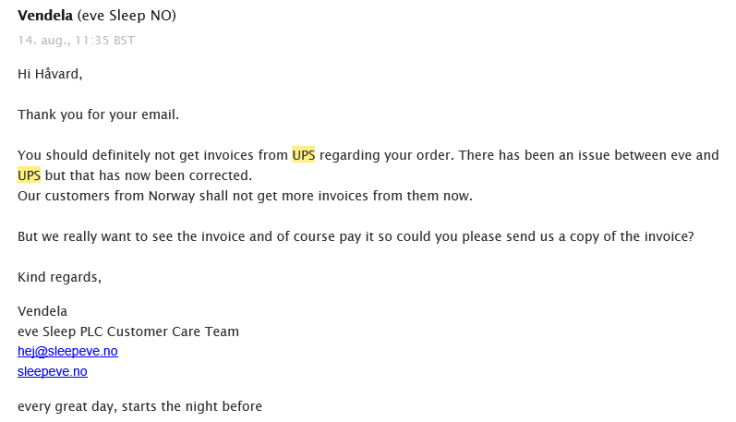 Eve sleep wants to fix it
