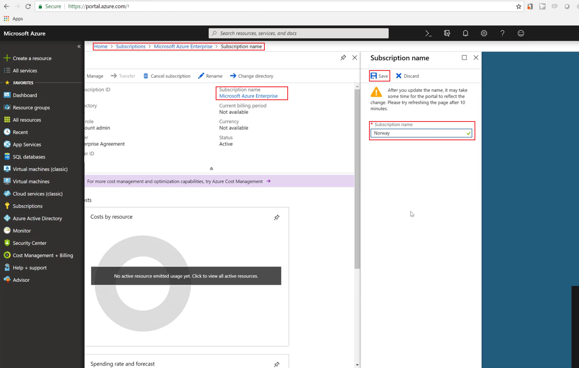 ChangeSubscriptionName