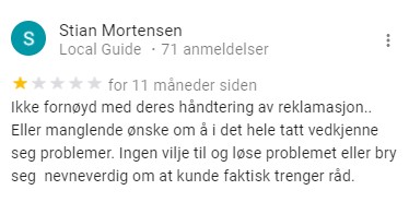 negativ opplevelse med Autonova